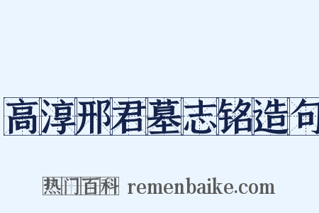 高淳邢君墓志铭造句是什么意思的图片
